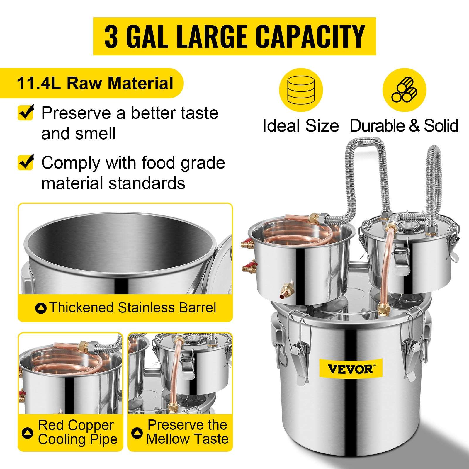 Stainless Steel Alcohol Distiller Kit 12L–50L Home Brewing Still - Image 8