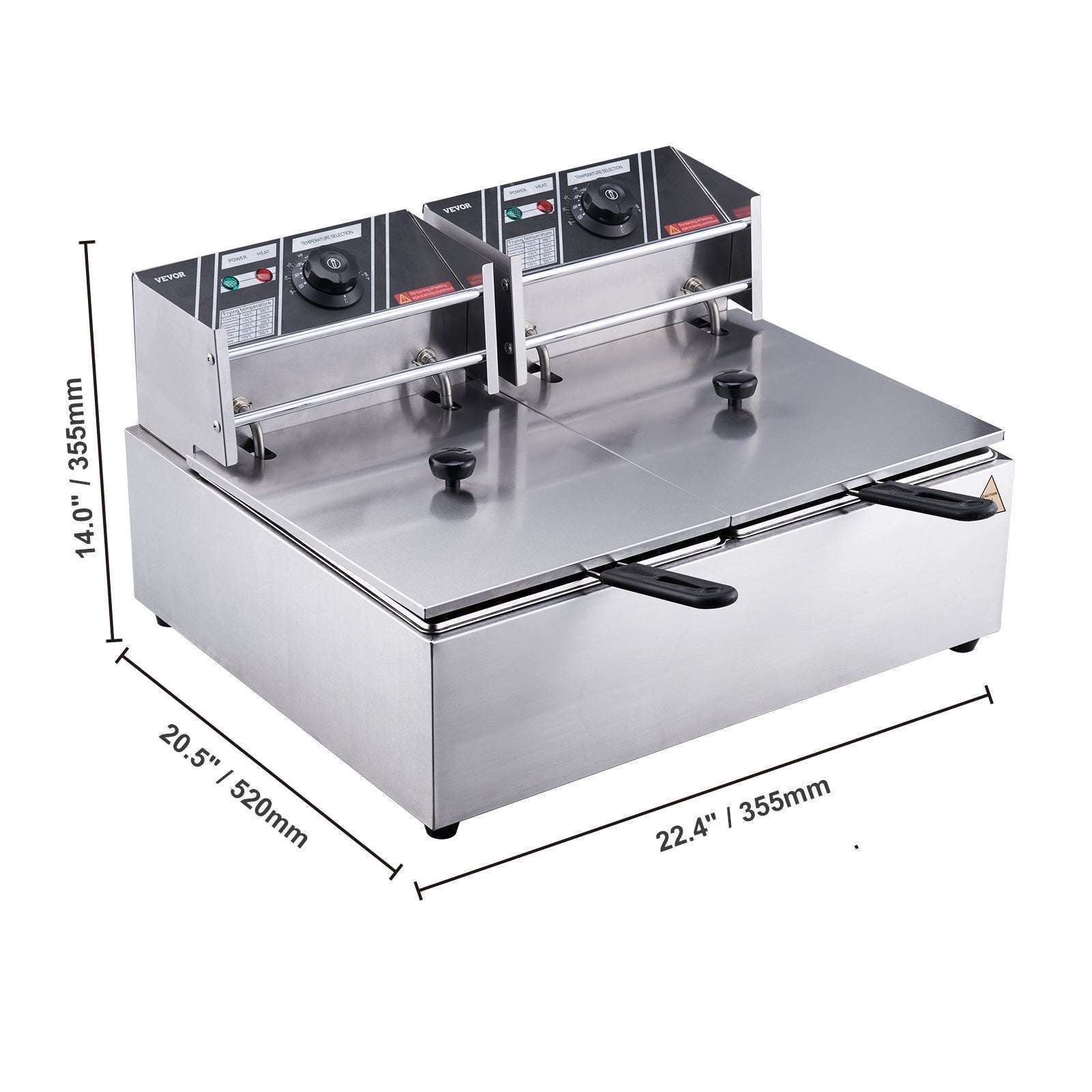 12L Commercial Electric Deep Fryer with Dual Tanks & Baskets - Image 13