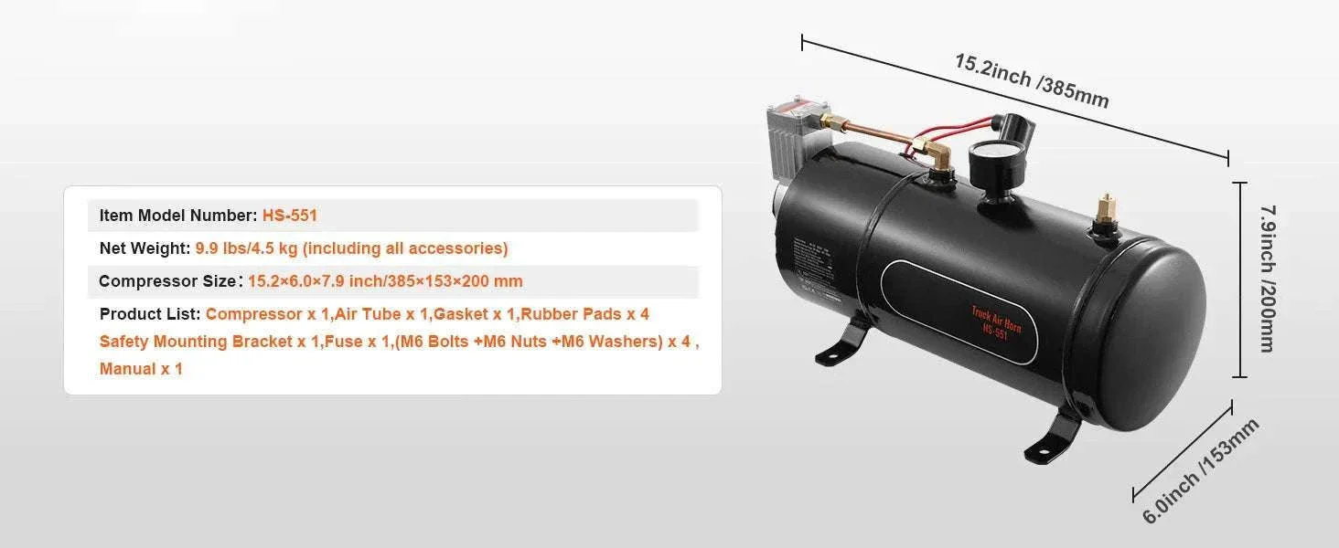 12V Air Compressor Kit with 0.8 Gallon Tank 90–120 PSI System - Image 13
