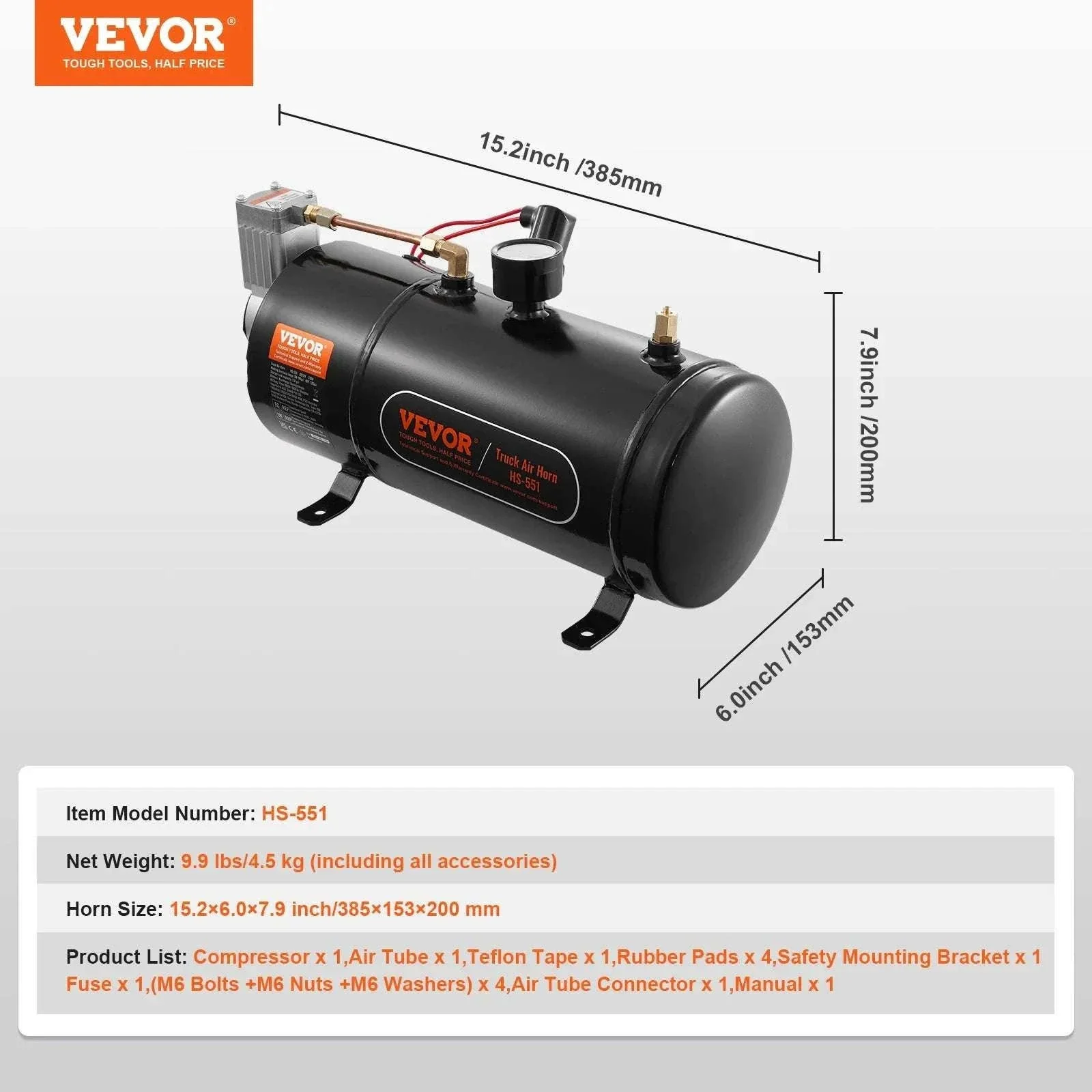 12V Air Compressor Kit with 0.8 Gallon Tank 90–120 PSI System - Image 14