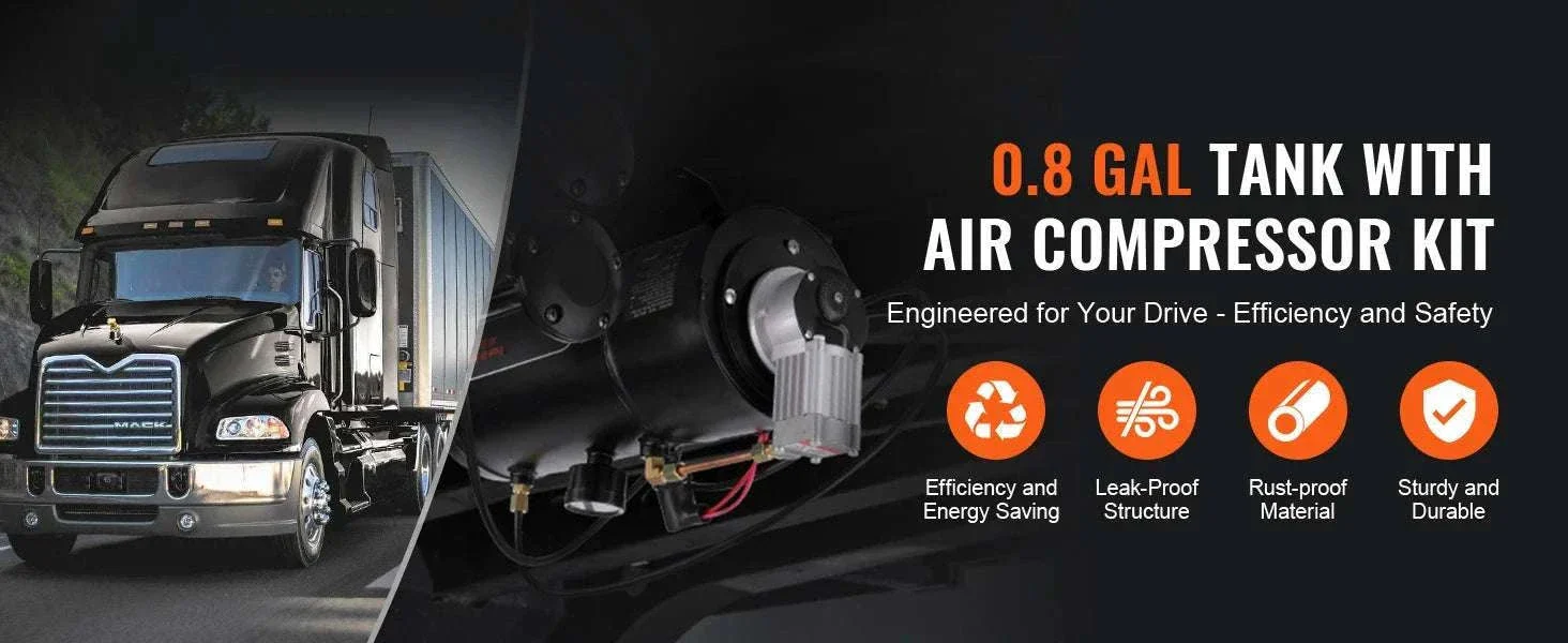 12V Air Compressor Kit with 0.8 Gallon Tank 90–120 PSI System - Image 8