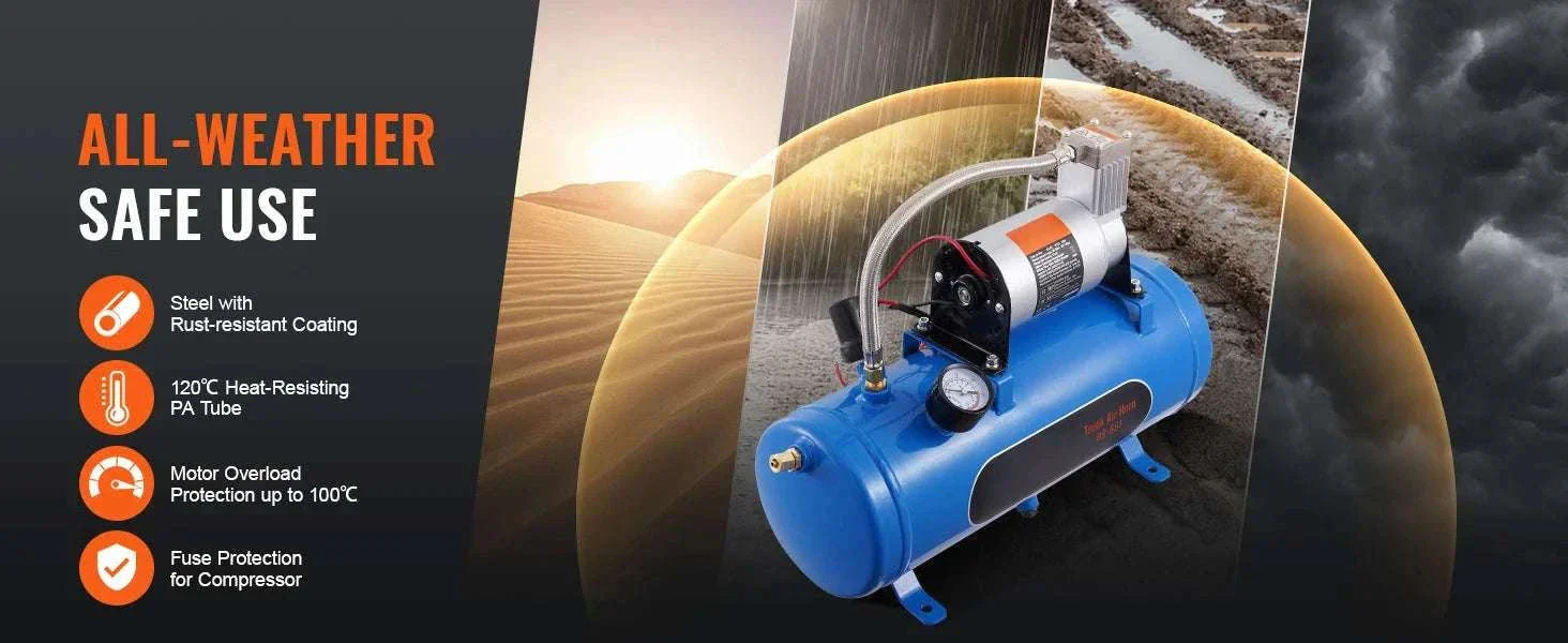 12V Air Compressor with Tank 120 PSI System for Horns & Tires - Image 10