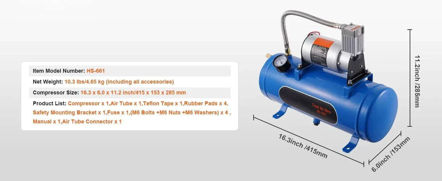 12V Air Compressor with Tank 120 PSI System for Horns & Tires - Image 13
