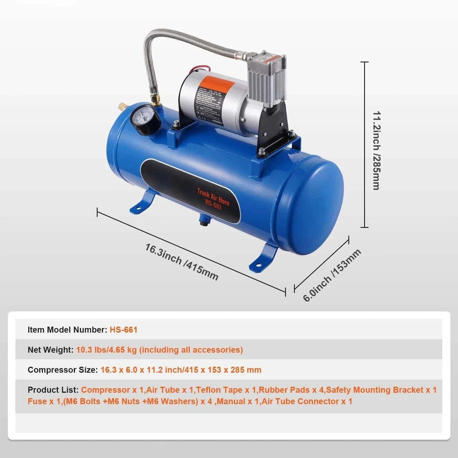 12V Air Compressor with Tank 120 PSI System for Horns & Tires - Image 15