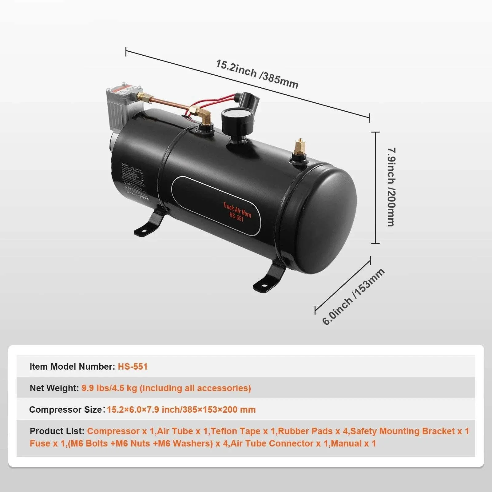 12V Air Compressor with Tank 120 PSI System for Horns & Tires - Image 16