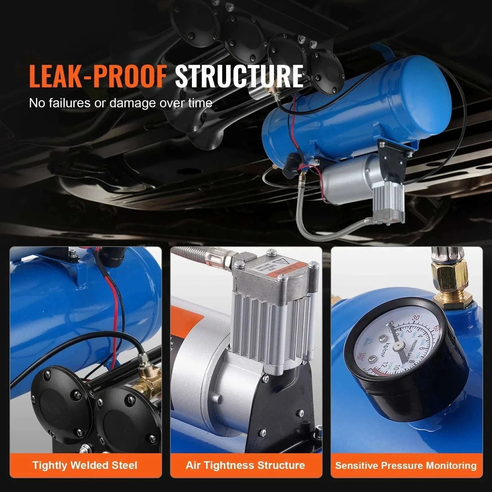 12V Air Compressor with Tank 120 PSI System for Horns & Tires - Image 6