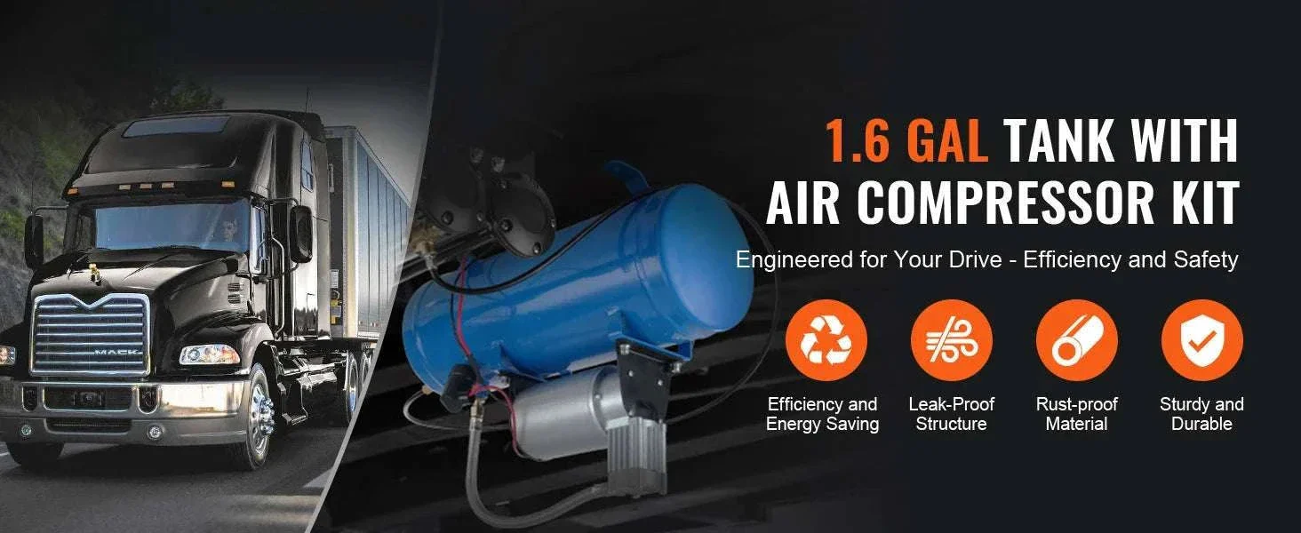 12V Air Compressor with Tank 120 PSI System for Horns & Tires - Image 8