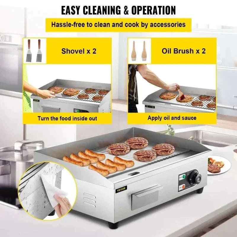 Electric Countertop Griddle 1600W/3200W Flat Top Teppanyaki Grill - Image 6
