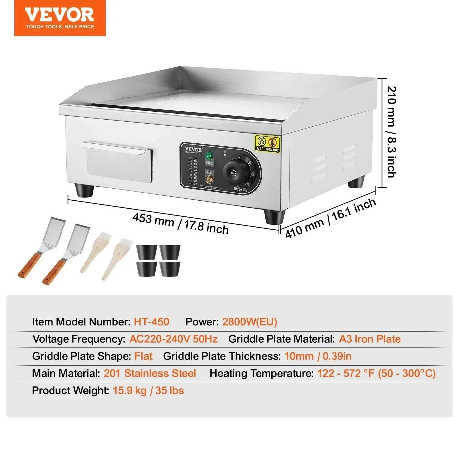 Electric Countertop Griddle 1600W/3200W Flat Top Teppanyaki Grill - Image 8