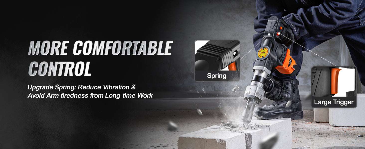 1400W Electric Demolition Jack Hammer with 2 Chisels - Image 10