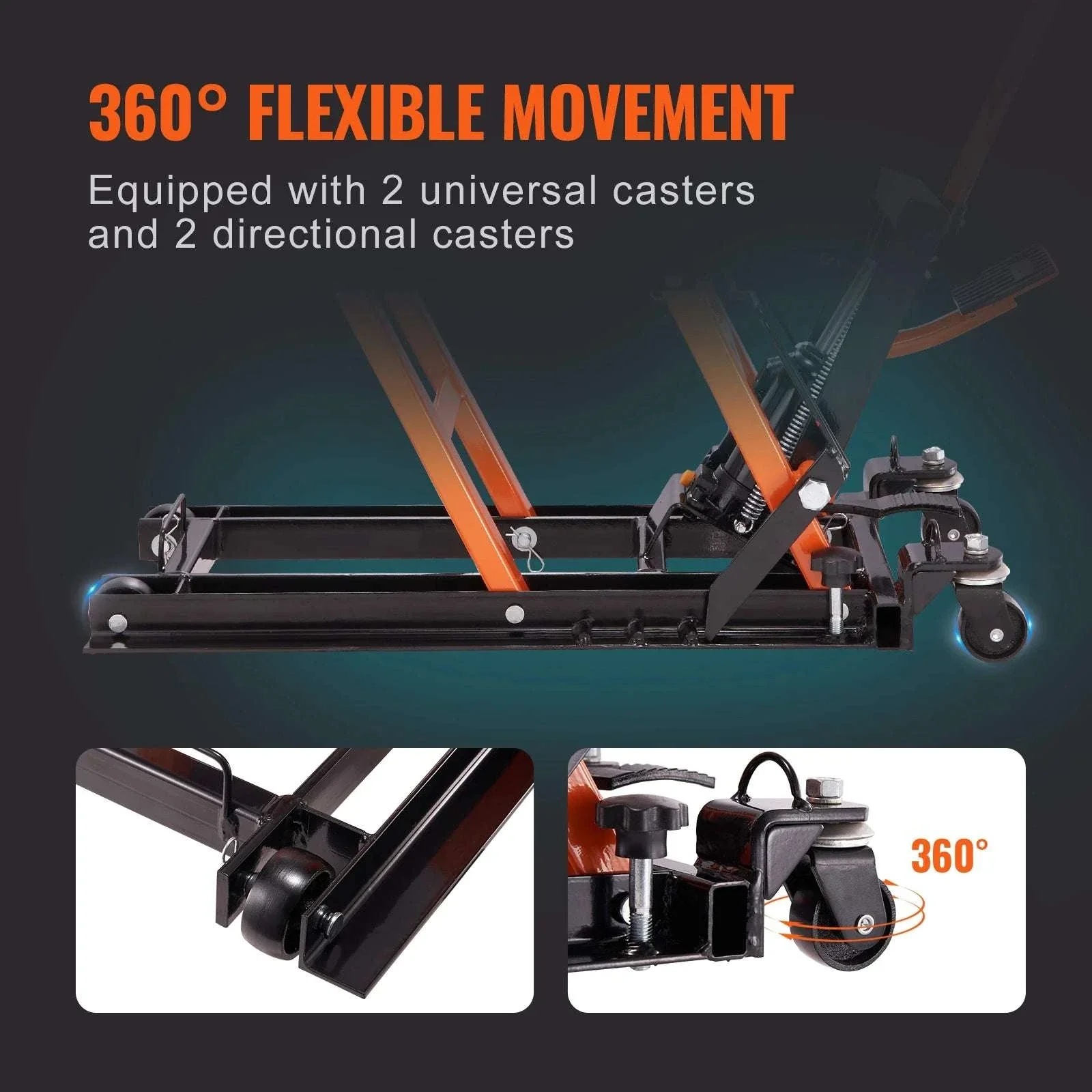 1500 lbs Hydraulic Motorcycle Lift Jack Stand with Wheels - Image 6