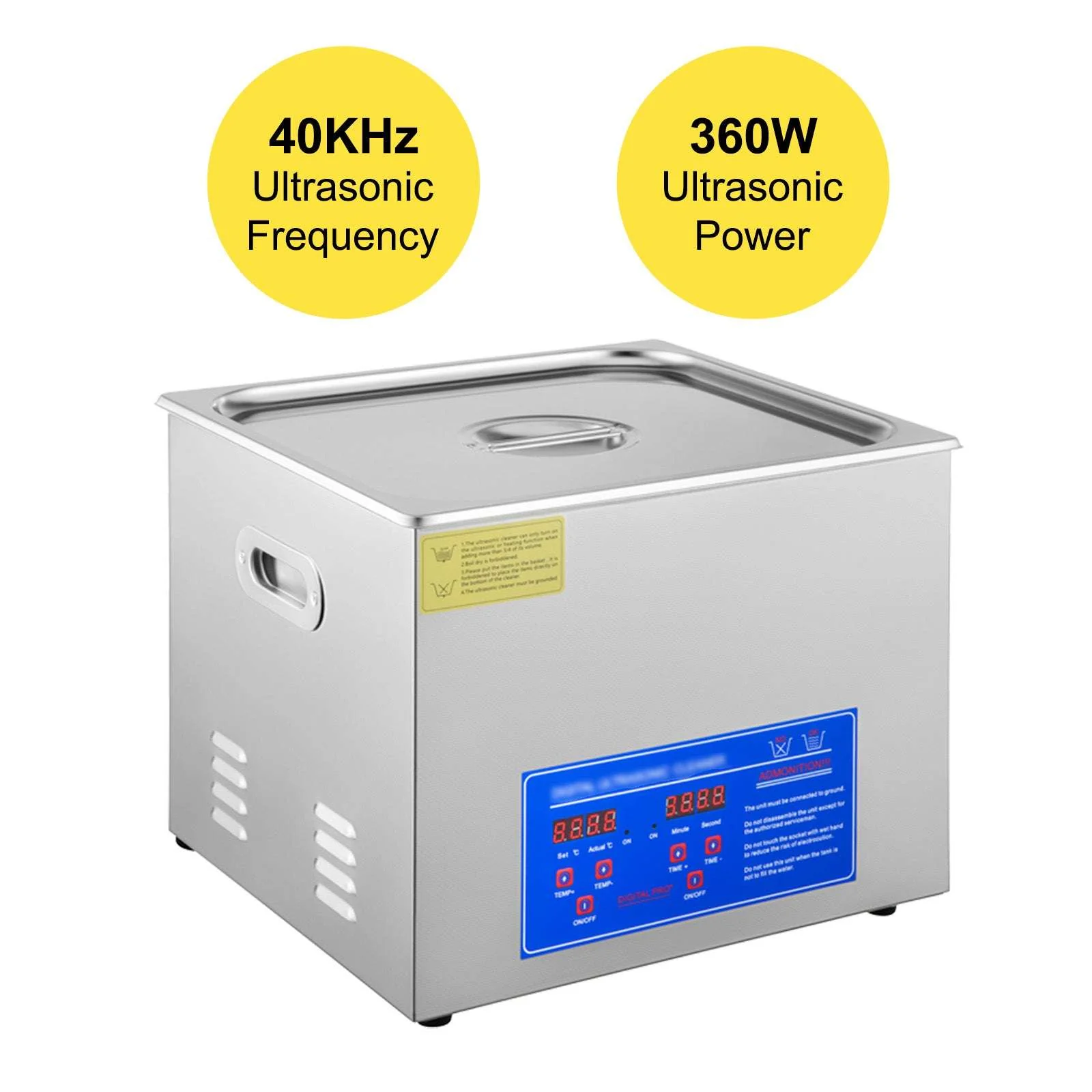 15L Ultrasonic Cleaner 40kHz with Heat & Digital Timer - Image 10