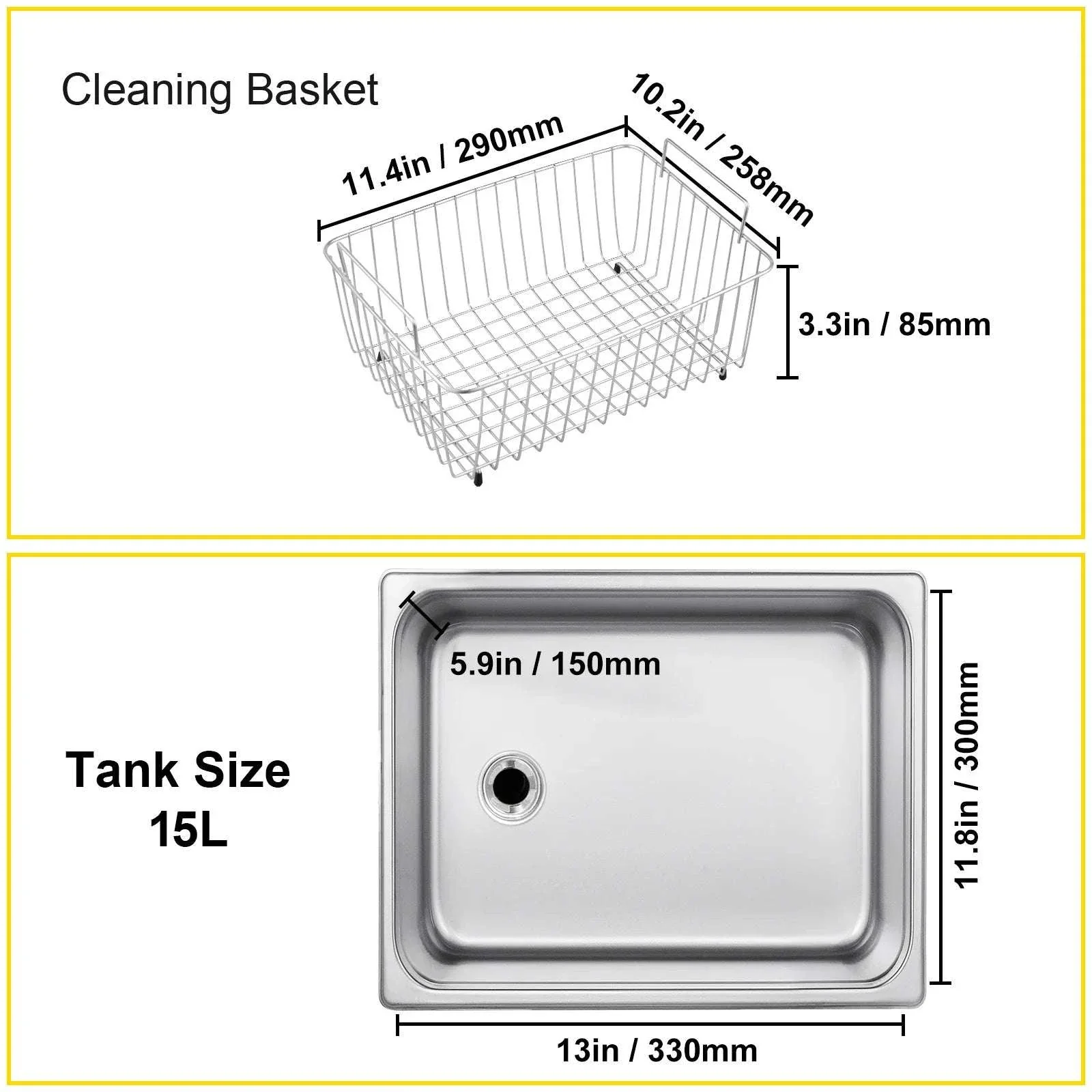 15L Ultrasonic Cleaner 40kHz with Heat & Digital Timer - Image 5