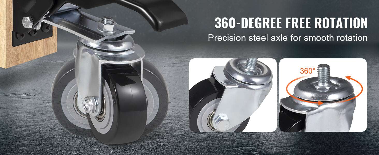 Workbench Caster Wheels Set of 4 with Stepdown Lift & 360° Swivel - Image 11