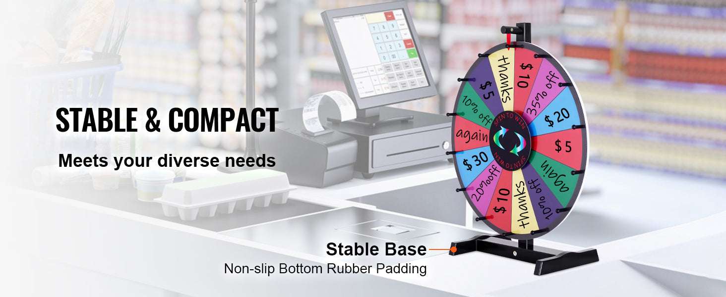 Spinning Prize Wheel with Stand or Tabletop 14 Slots Game - Image 11