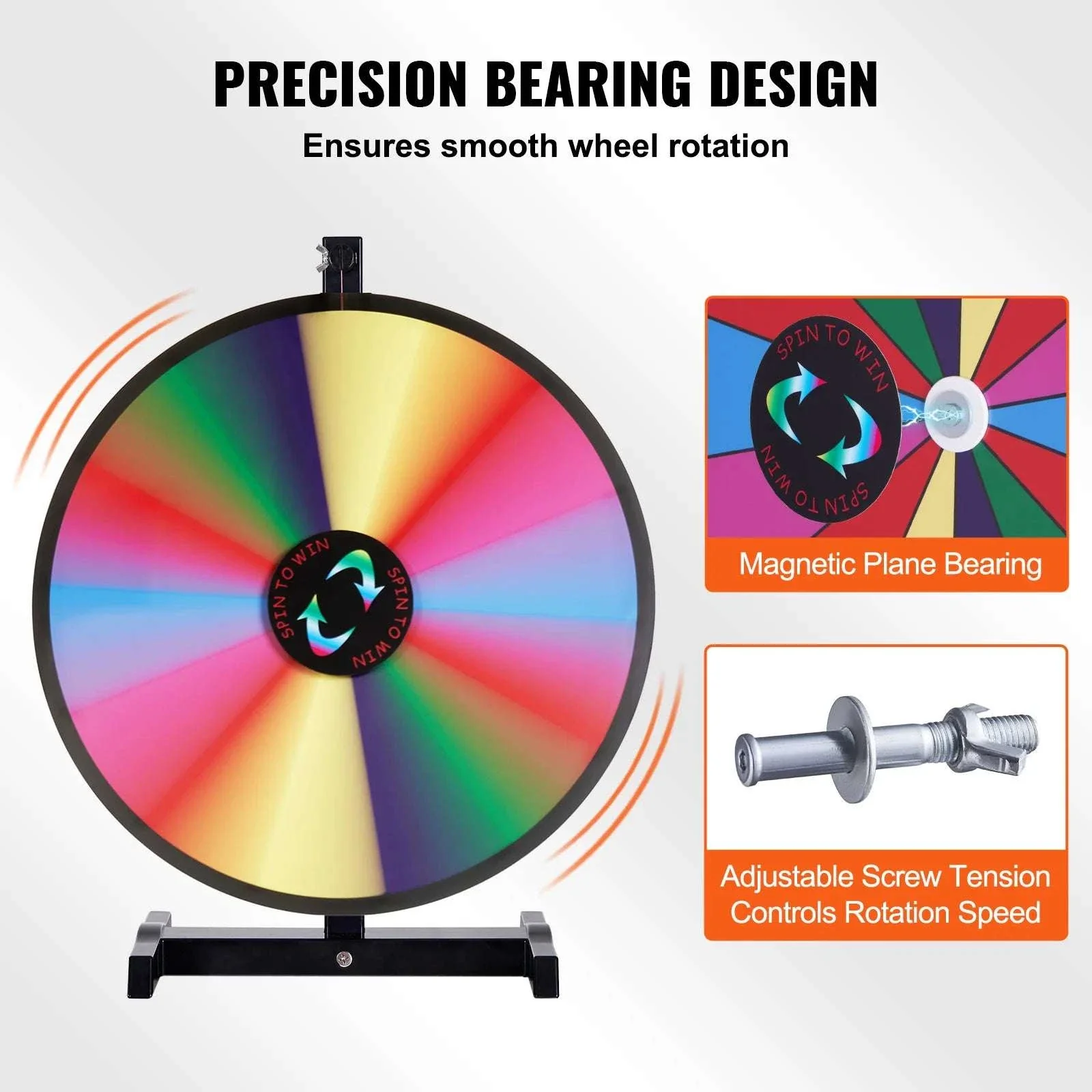 Spinning Prize Wheel with Stand or Tabletop 14 Slots Game - Image 3