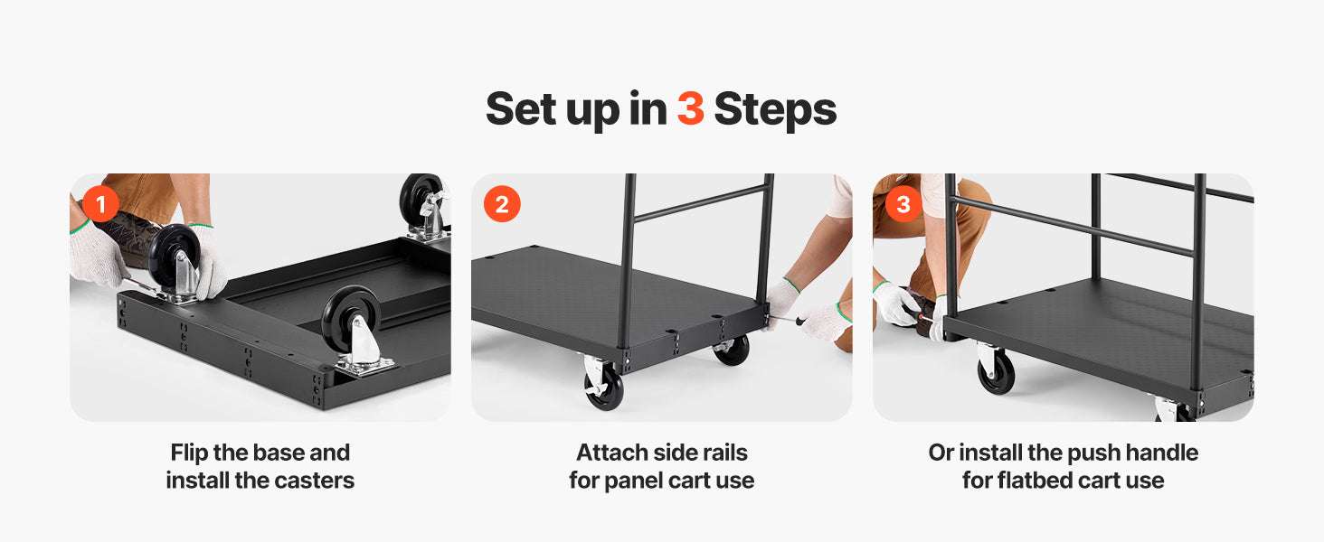 2-in-1 Drywall Cart Dolly 1800 lbs Steel Panel Truck 36x24 Platform - Image 15