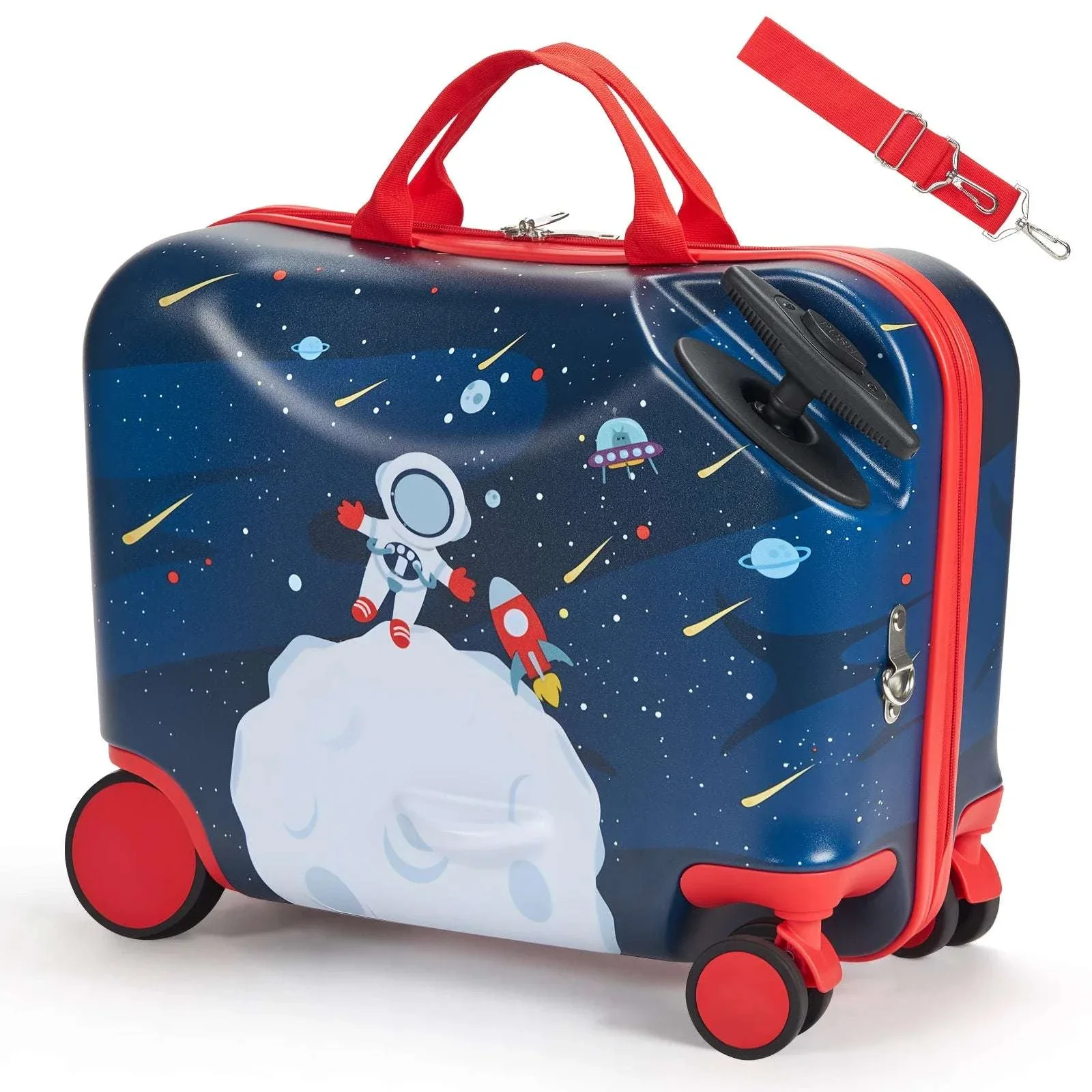 18'' Kids Ride-On Luggage 26L Carry-On Scooter Suitcase