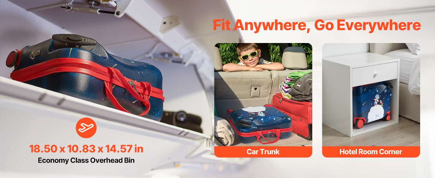 18'' Kids Ride-On Luggage 26L Carry-On Scooter Suitcase - Image 12