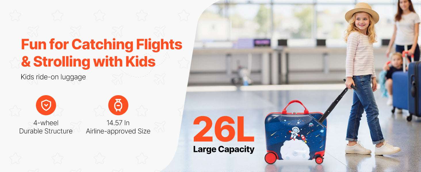 18'' Kids Ride-On Luggage 26L Carry-On Scooter Suitcase - Image 8