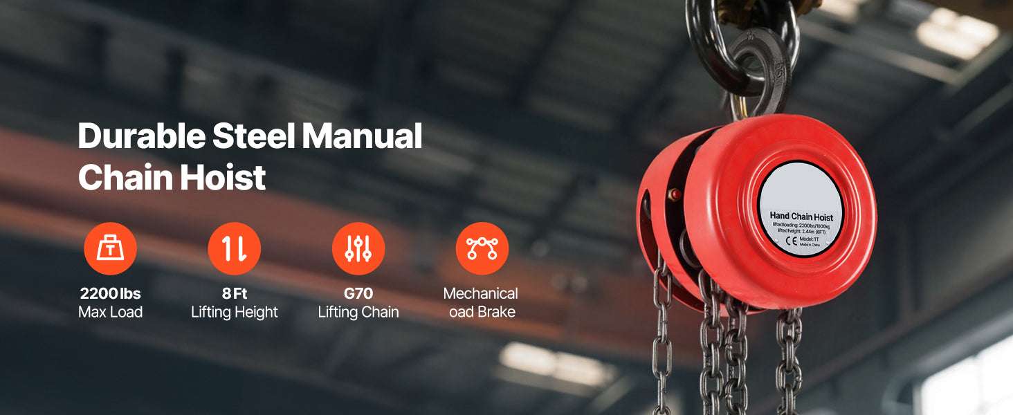 Manual Chain Hoist 1T/2T with 8–20 ft Lift for Garage & Warehouse - Image 8