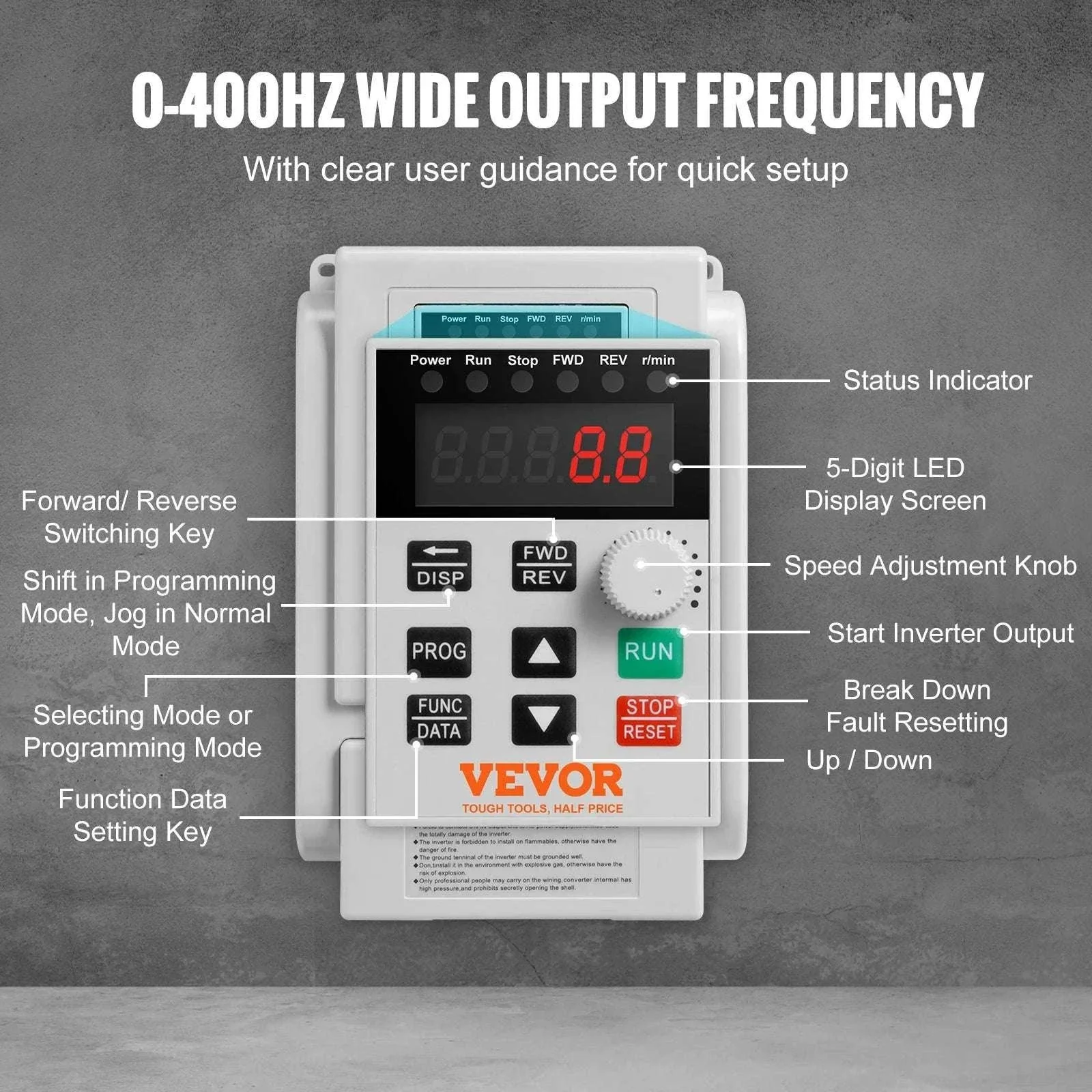 2.2KW VFD Inverter 220V 3 Phase Motor Speed Controller 10A - Image 3