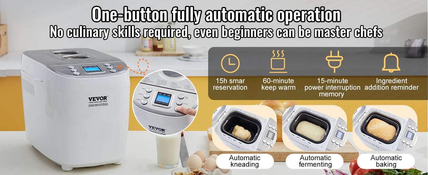 15-in-1 Automatic Bread Maker with Gluten-Free Setting & Timer - Image 11