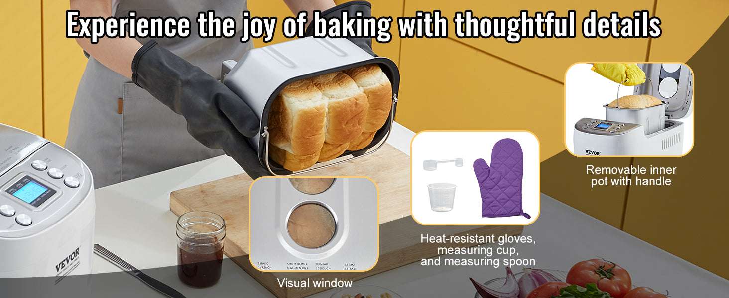 15-in-1 Automatic Bread Maker with Gluten-Free Setting & Timer - Image 12
