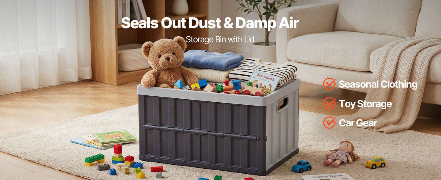 65L Collapsible Storage Bins with Lids – Stackable Folding Crates - Image 15
