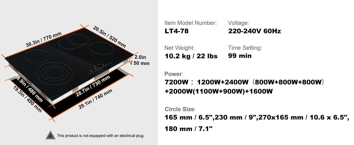 Built-In Electric Cooktop Ceramic Glass 2–5 Burner Stove - Image 16