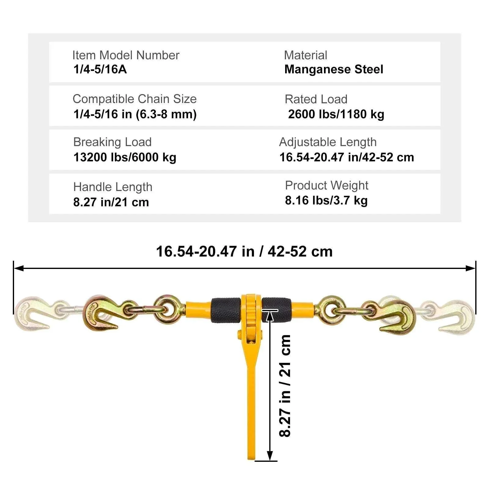 Ratchet Chain Load Binder 1/4"–5/16" Heavy Duty Tie-Down - Image 15