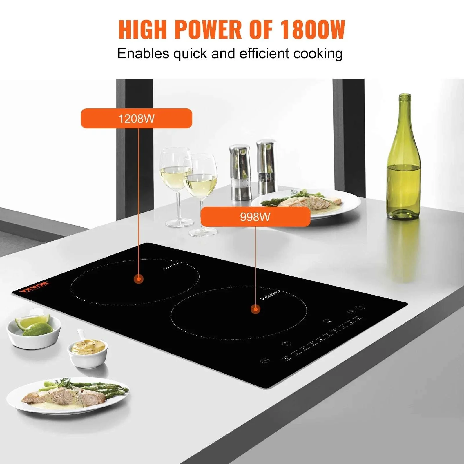 2 Burner Induction Cooktop with Touch Control and Safety Features - Image 3