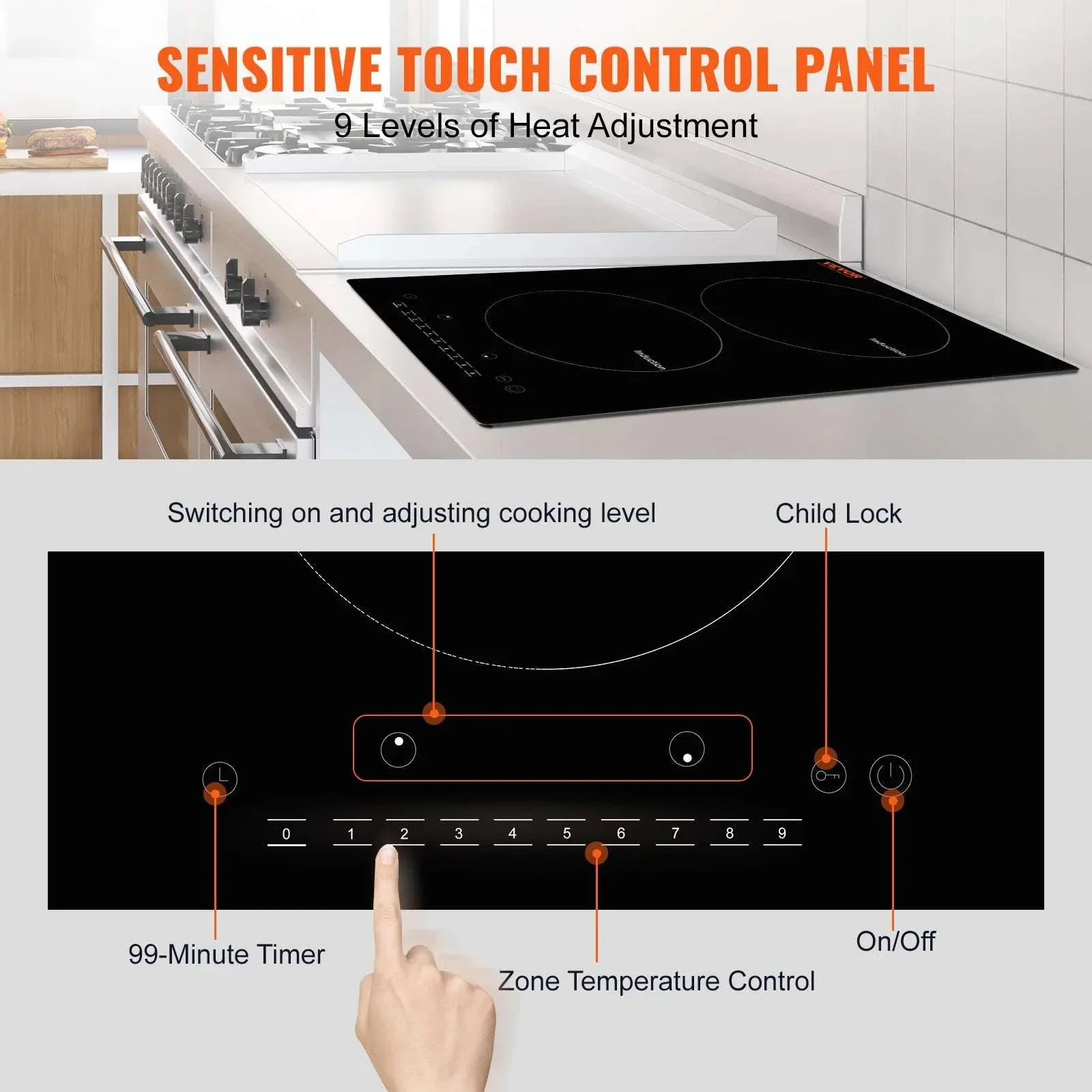 2 Burner Induction Cooktop with Touch Control and Safety Features - Image 4