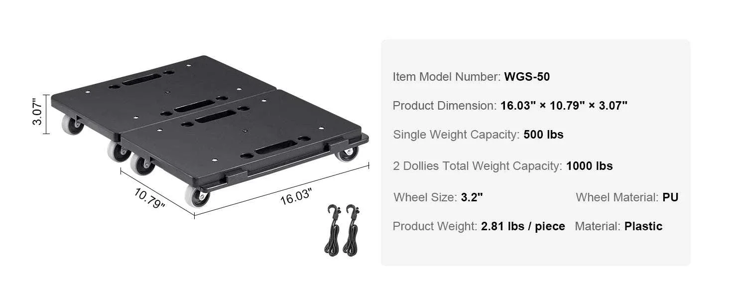 2 Pack Furniture Dolly Movers 500 lbs Each with Wheels - Image 13