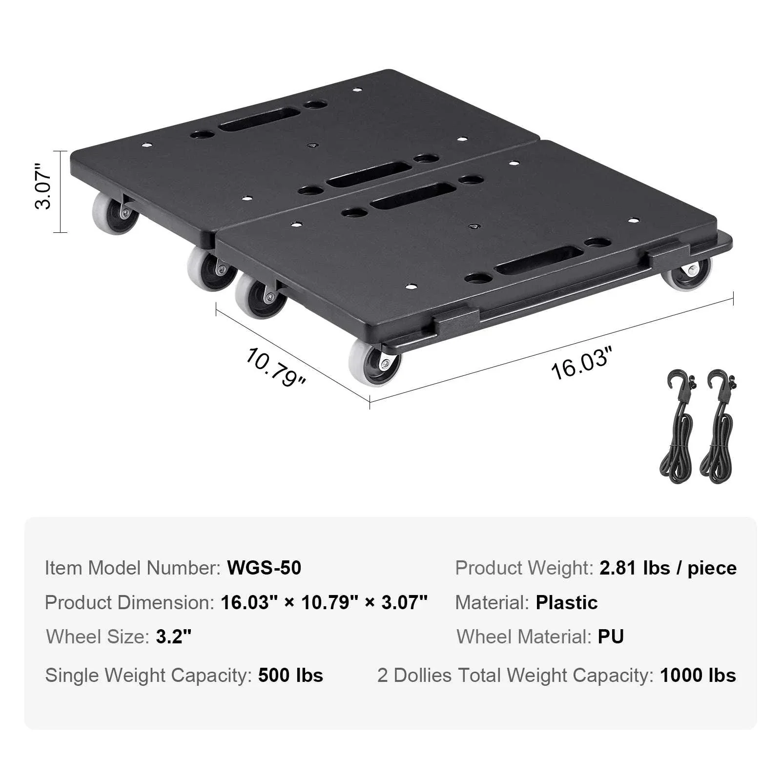 2 Pack Furniture Dolly Movers 500 lbs Each with Wheels - Image 14