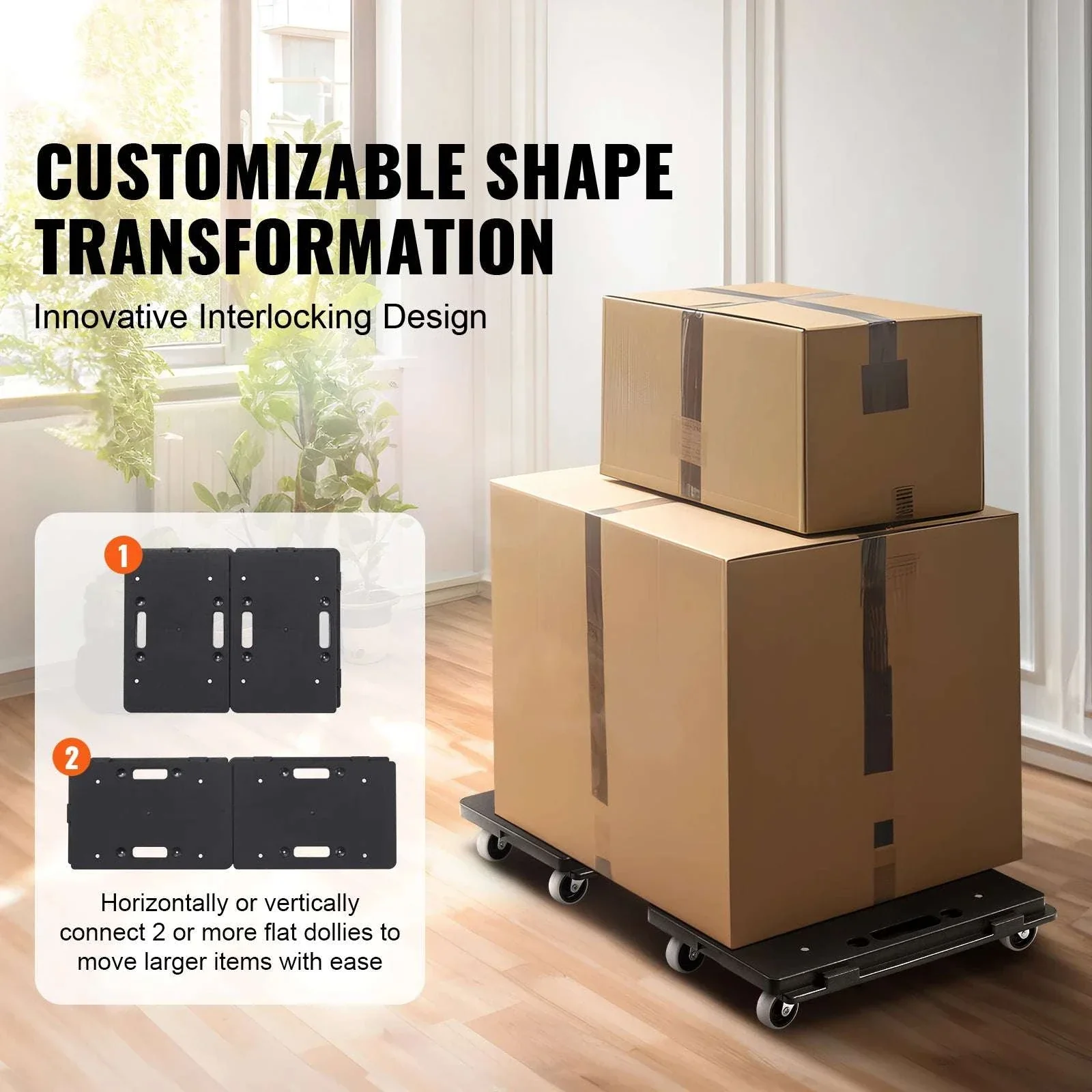 2 Pack Furniture Dolly Movers 500 lbs Each with Wheels - Image 2