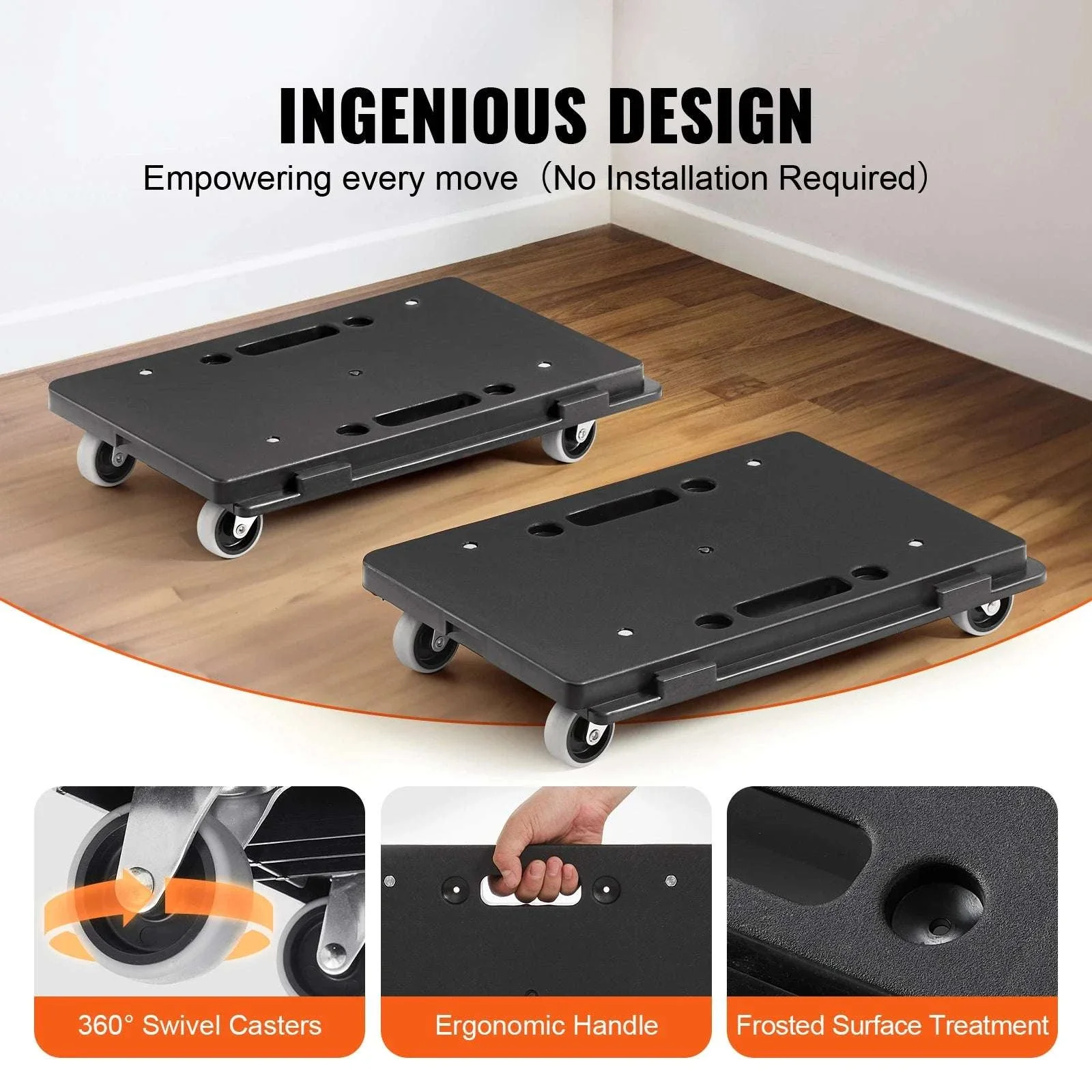 2 Pack Furniture Dolly Movers 500 lbs Each with Wheels - Image 3