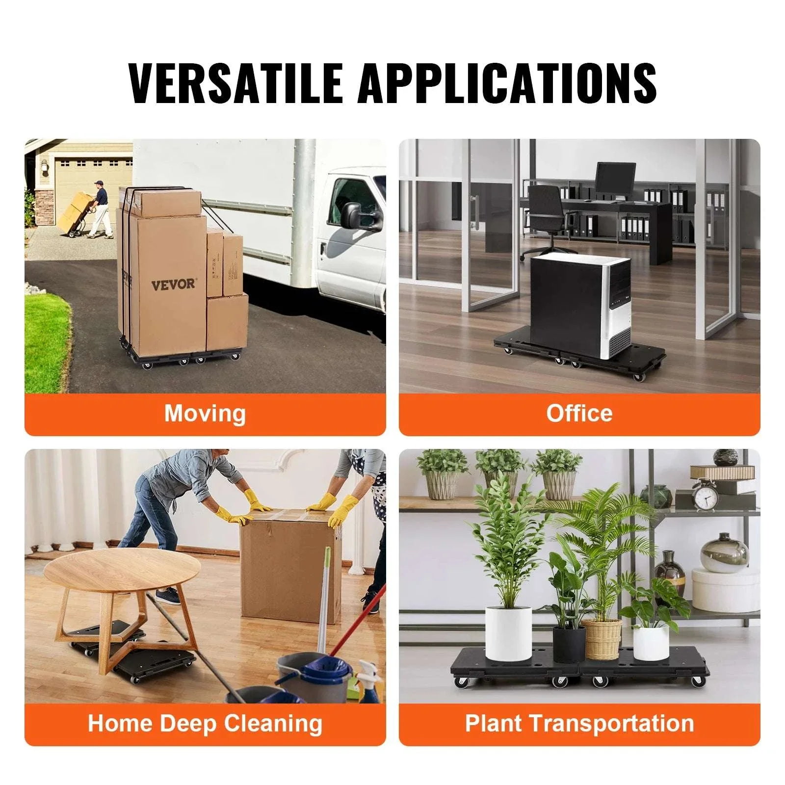 2 Pack Furniture Dolly Movers 500 lbs Each with Wheels - Image 5