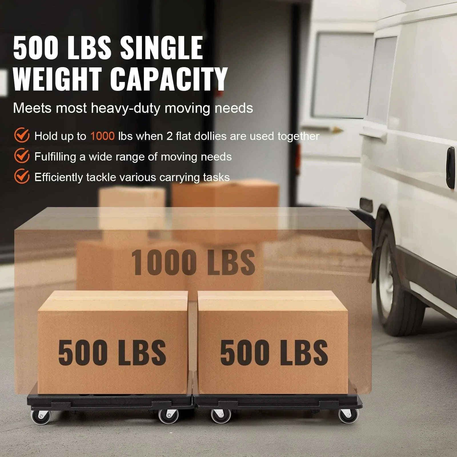 2 Pack Furniture Dolly Movers 500 lbs Each with Wheels - Image 6