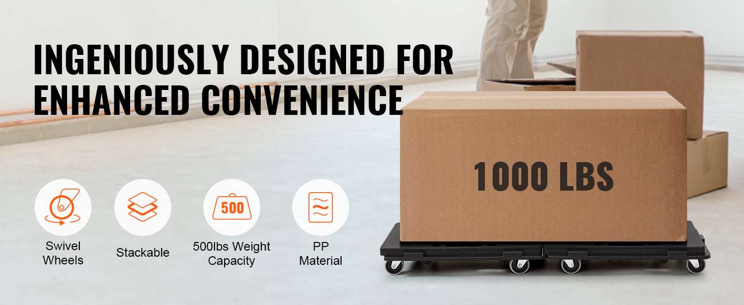 2 Pack Furniture Dolly Movers 500 lbs Each with Wheels - Image 9