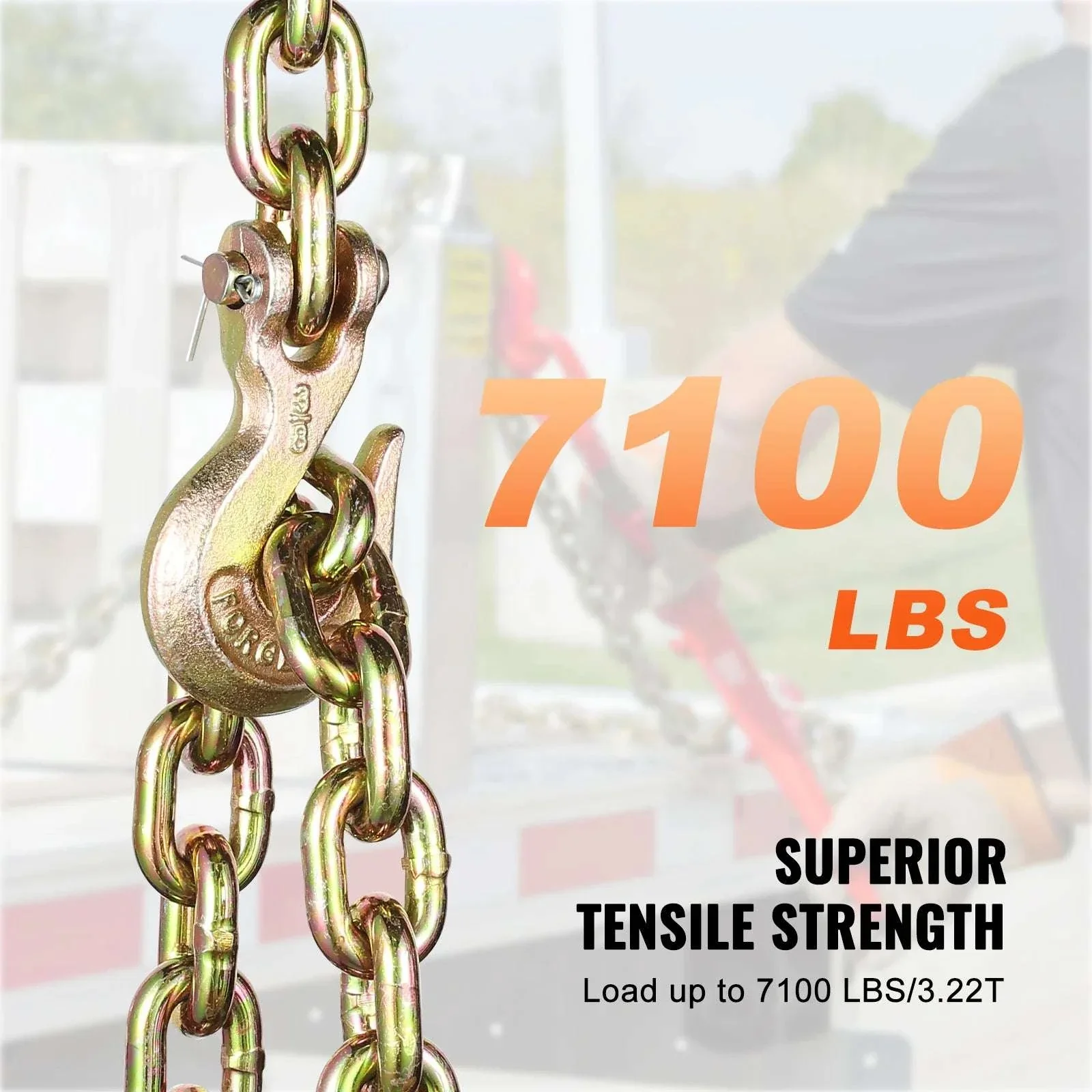 G80 Transport Binder Tow Chain 2-Pack with Clevis Hooks 10.3 ft - Image 5