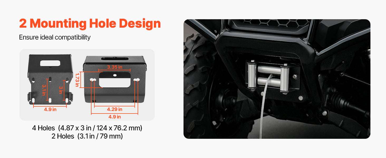 2000–3600 lbs Winch Hitch Mount for ATV Recovery and Towing - Image 10