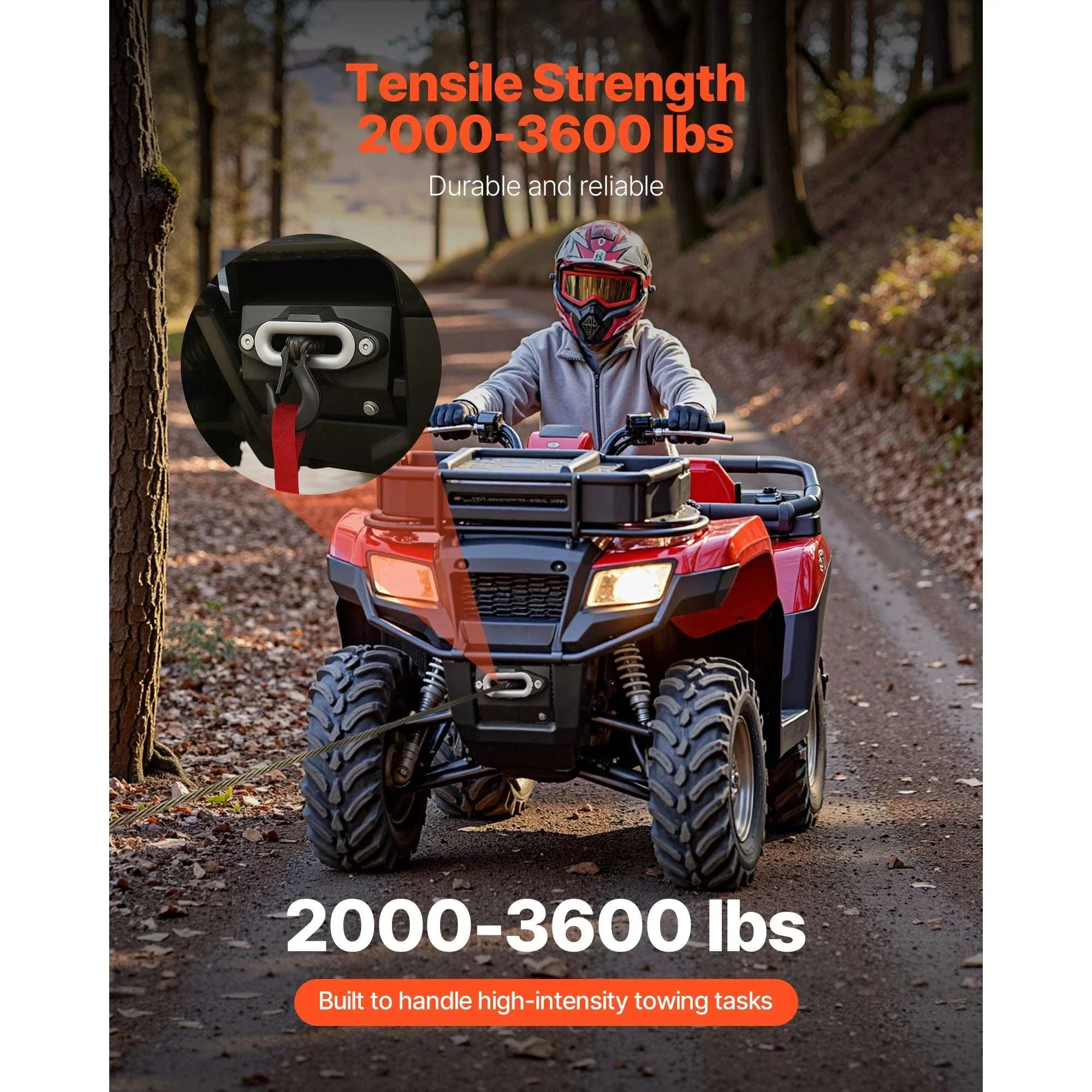 2000–3600 lbs Winch Hitch Mount for ATV Recovery and Towing - Image 3