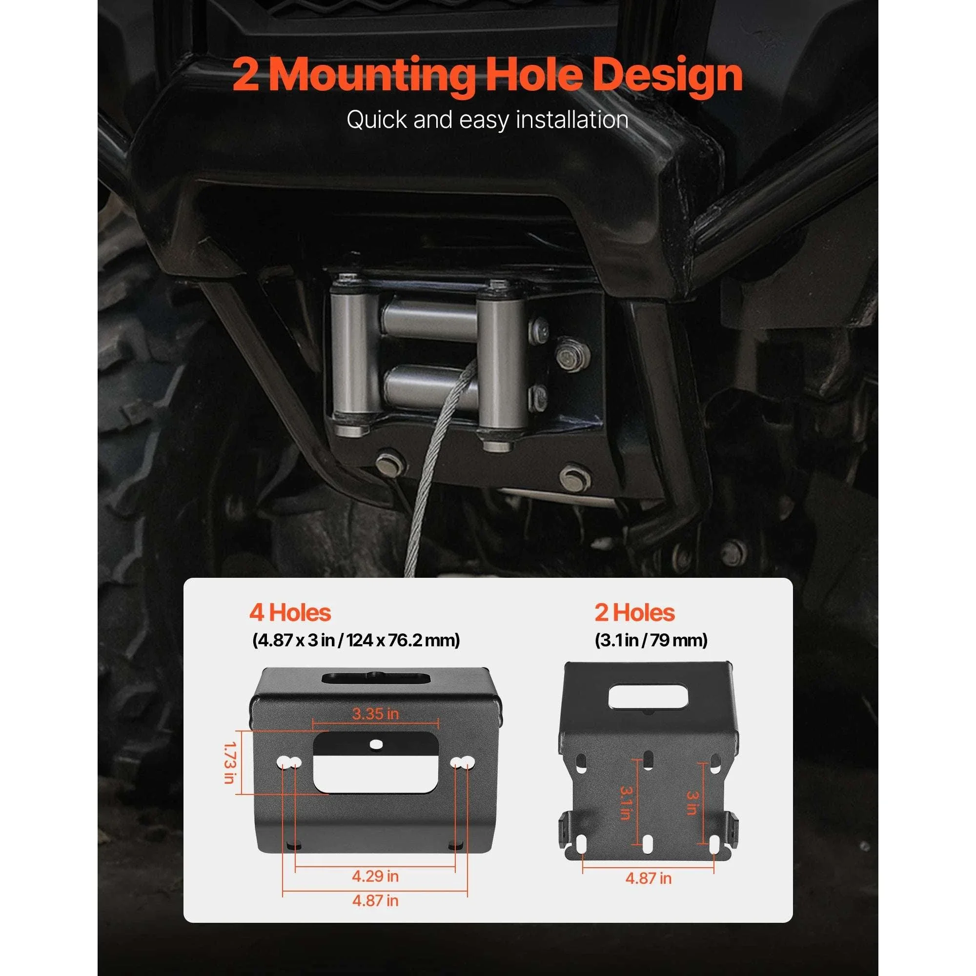 2000–3600 lbs Winch Hitch Mount for ATV Recovery and Towing - Image 5