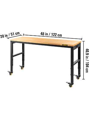 Adjustable Garage Workbench 2000 lbs Hardwood Top Work Table - Image 20