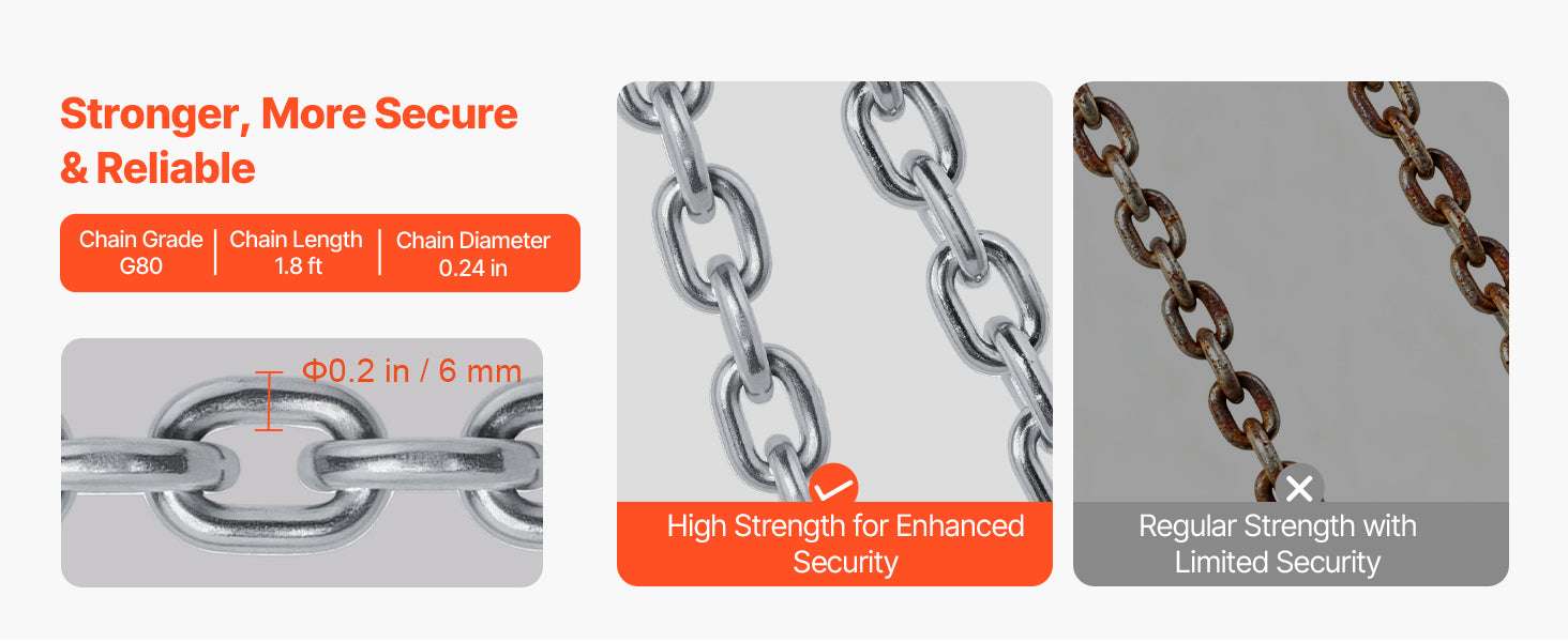 2200 lb Drum Lifting Chain Sling G80 with Security Hook - Image 11