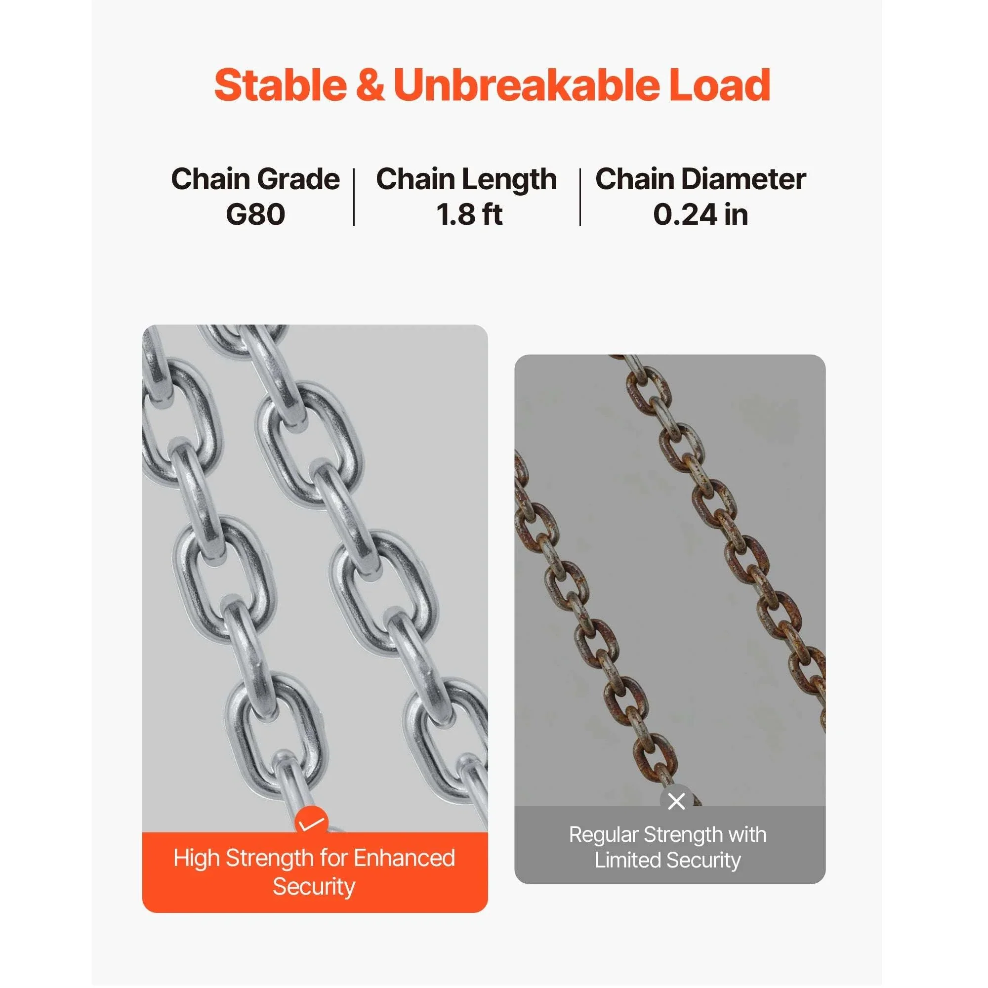 2200 lb Drum Lifting Chain Sling G80 with Security Hook - Image 3