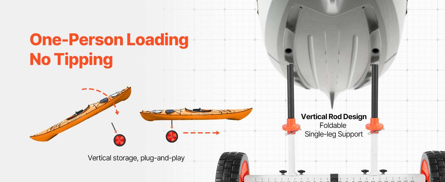 Kayak Cart Dolly 230 lbs with 10" Solid Tires for Easy Transport - Image 12
