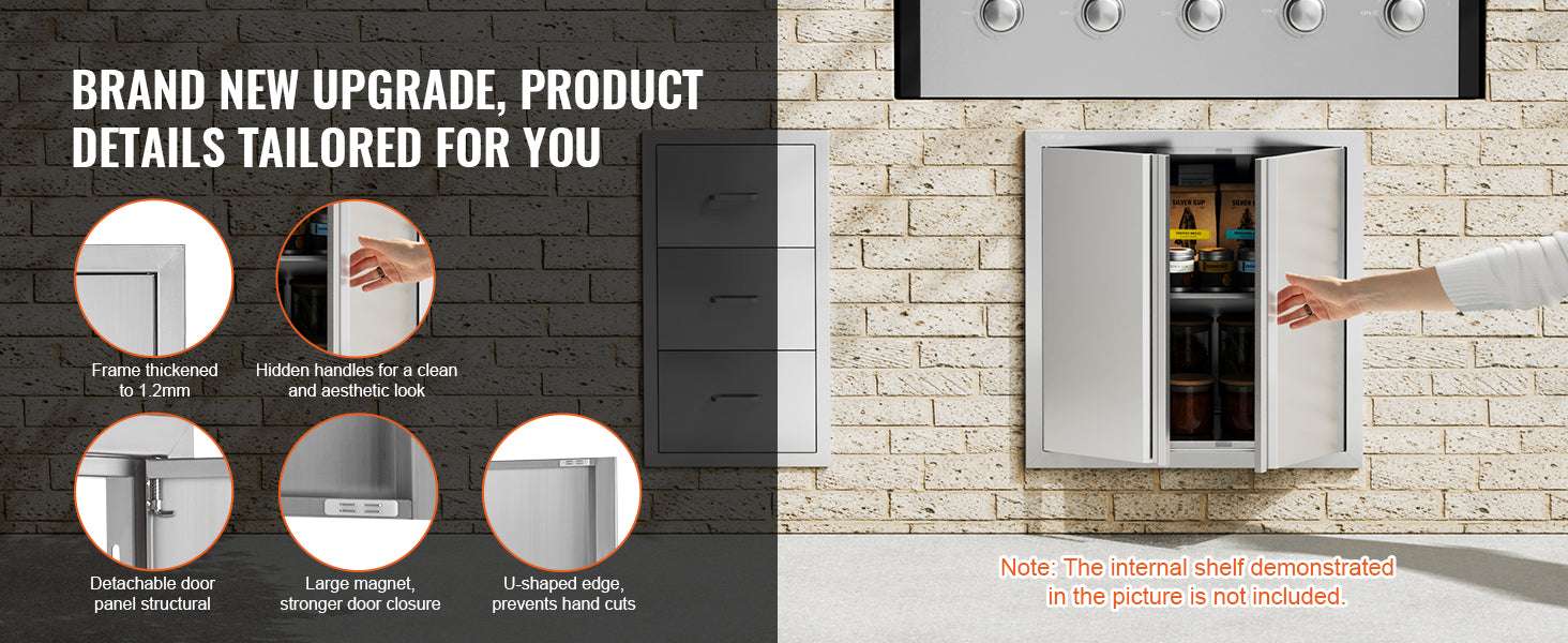 24x24 Inch Stainless Steel BBQ Access Door with Recessed Handles - Image 10