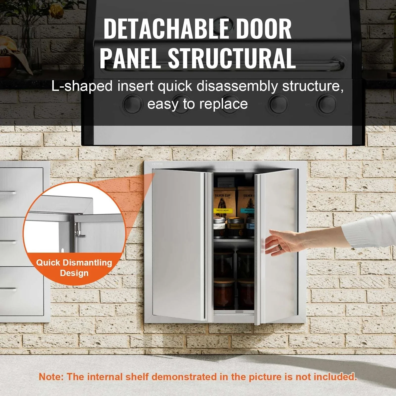24x24 Inch Stainless Steel BBQ Access Door with Recessed Handles - Image 4